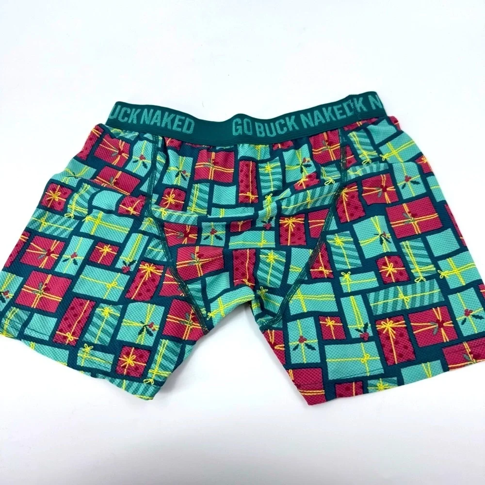 Duluth Trading Co Green and Red Holiday Boxer‎ Briefs Vibrant Geometric Design
